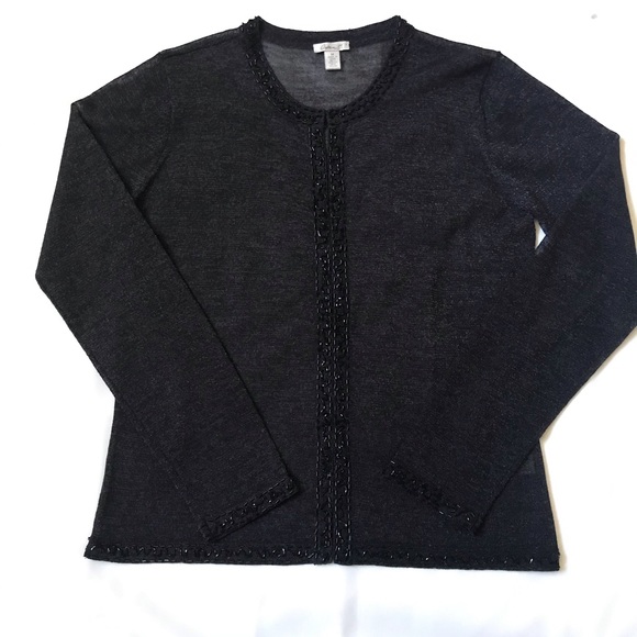 Arden B Black Beaded Long Sleeves Cardigan Size M - Picture 16 of 16